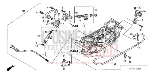 THROTTLE BODY (ASSY.) XL1000V6 de 2006